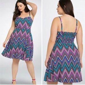 torrid Teal & Purple Chevron Mini Dress